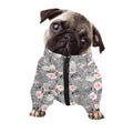 Monochrome Spring Floral Print Dog Zip Up Jacket