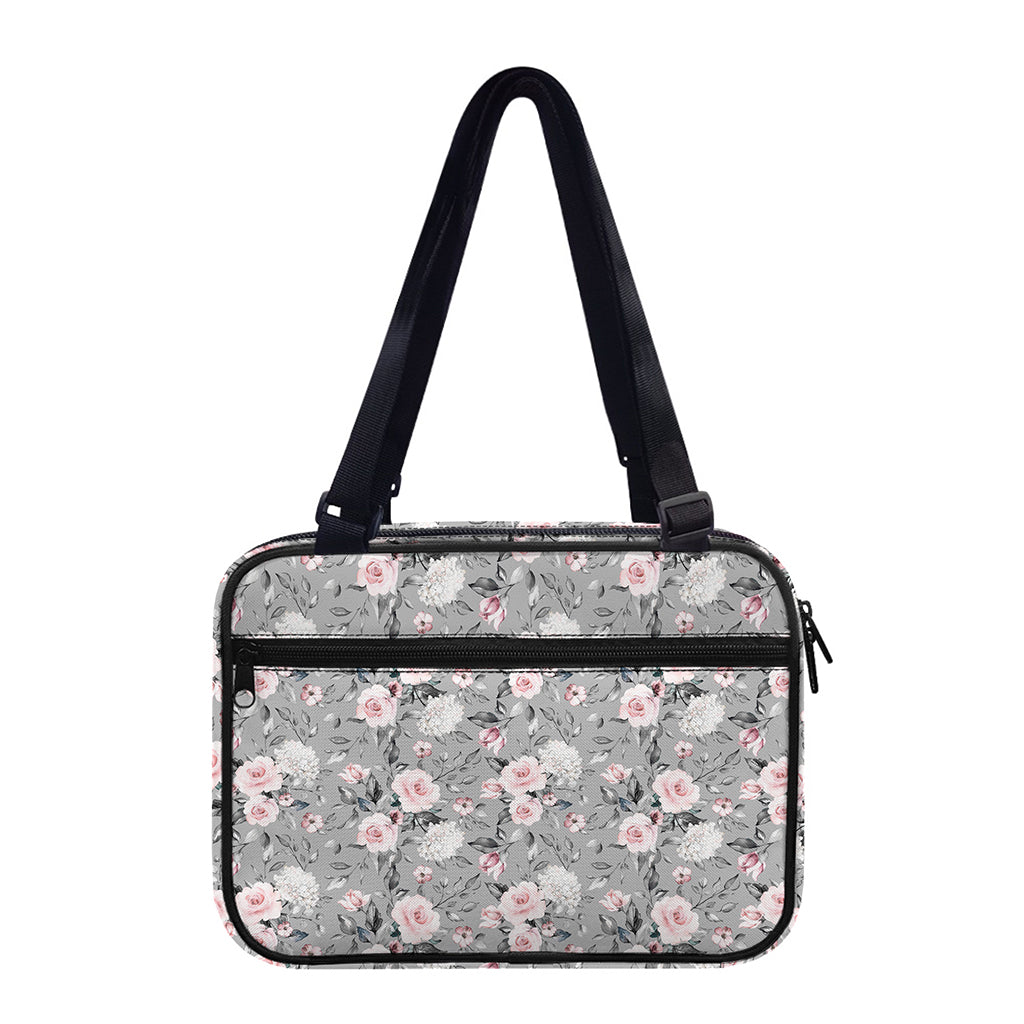 Monochrome Spring Floral Print Double Strap Bible Bag