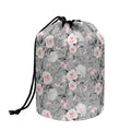 Monochrome Spring Floral Print Drawstring Makeup Bag