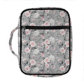 Monochrome Spring Floral Print Front Pocket Bible Bag