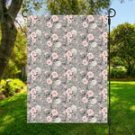 Monochrome Spring Floral Print Garden Flag
