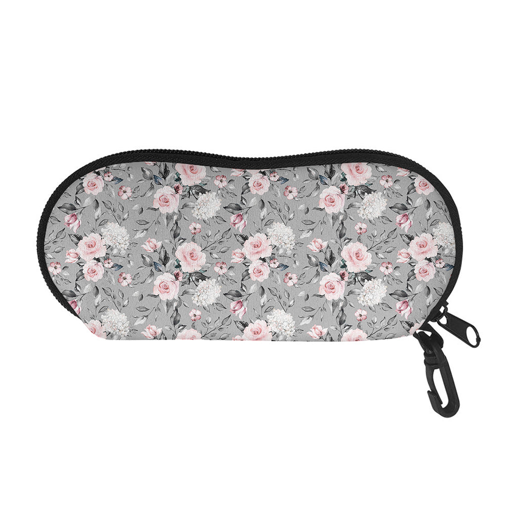 Monochrome Spring Floral Print Glasses Case