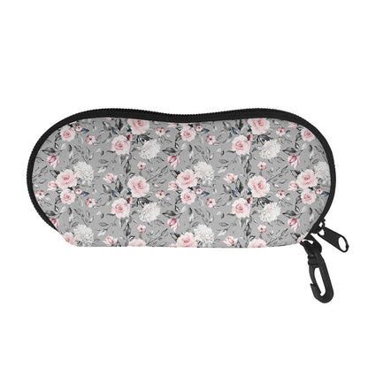 Monochrome Spring Floral Print Glasses Case