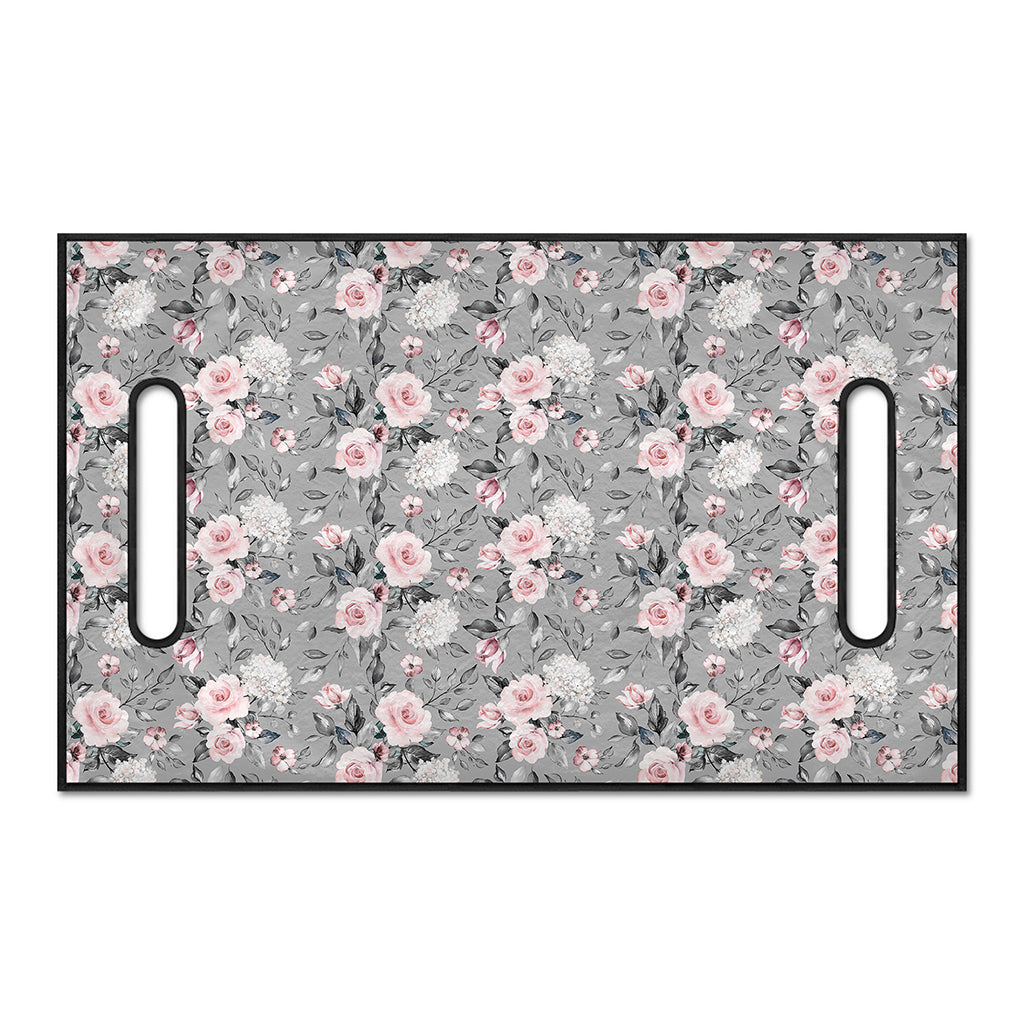 Monochrome Spring Floral Print Golf Cart Seat Cover