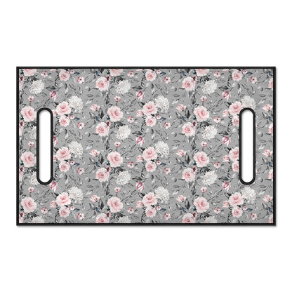 Monochrome Spring Floral Print Golf Cart Seat Cover