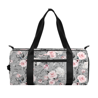 Monochrome Spring Floral Print Gym Bag