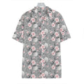 Monochrome Spring Floral Print Hawaiian Shirt