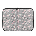 Monochrome Spring Floral Print Laptop Sleeve