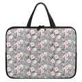 Monochrome Spring Floral Print Laptop Sleeve With Handle