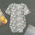 Monochrome Spring Floral Print Men's Bodysuit