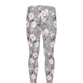 Monochrome Spring Floral Print Men's Leggings