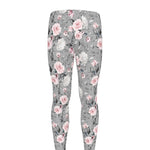 Monochrome Spring Floral Print Men's leggings