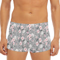 Monochrome Spring Floral Print Men's Short Boxer Briefs