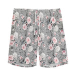 Monochrome Spring Floral Print Men's Sports Shorts