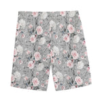 Monochrome Spring Floral Print Men's Sports Shorts