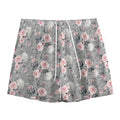 Monochrome Spring Floral Print Mesh Shorts