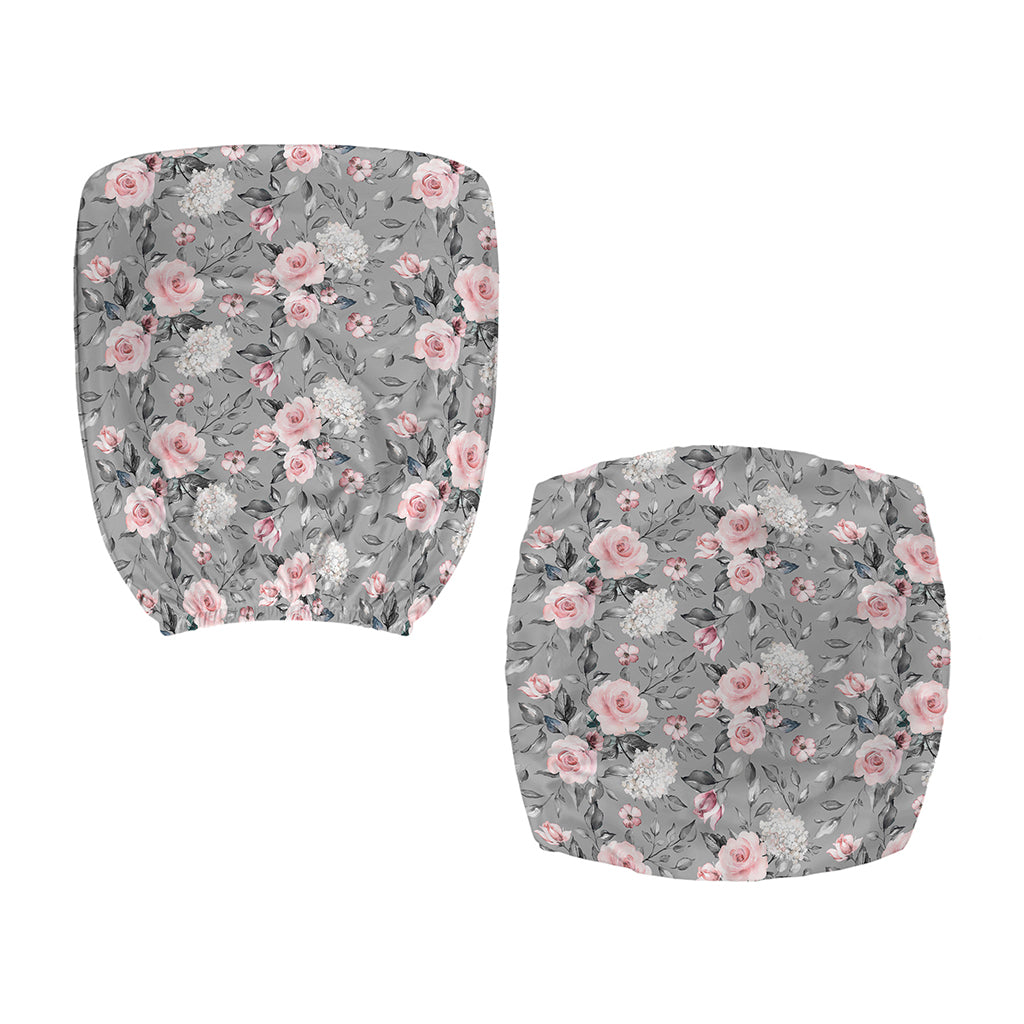Monochrome Spring Floral Print Office Chair Cover