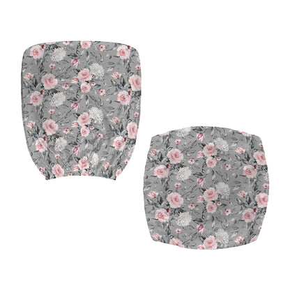 Monochrome Spring Floral Print Office Chair Cover