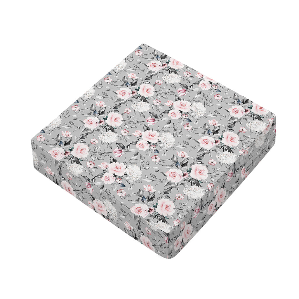 Monochrome Spring Floral Print Outdoor Seat Cushion Cover