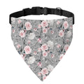 Monochrome Spring Floral Print Over The Collar Dog Bandana