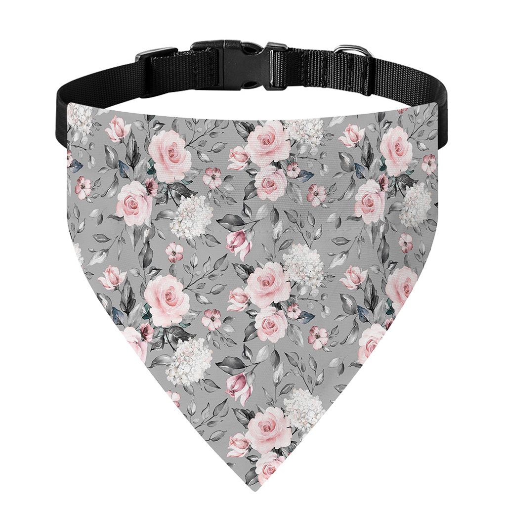 Monochrome Spring Floral Print Over The Collar Dog Bandana