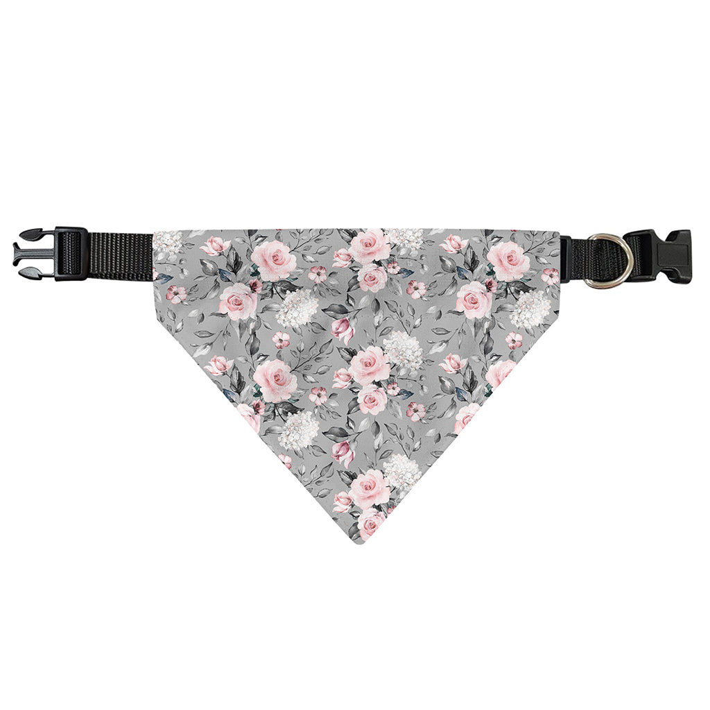 Monochrome Spring Floral Print Over The Collar Dog Bandana