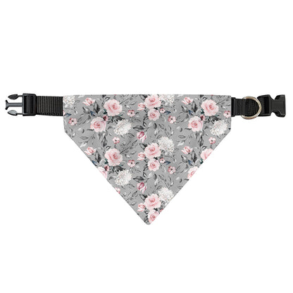 Monochrome Spring Floral Print Over The Collar Dog Bandana