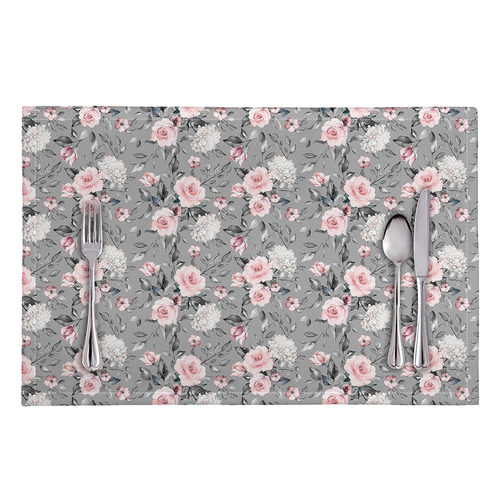 Monochrome Spring Floral Print Placemat