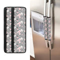 Monochrome Spring Floral Print Refrigerator Handle Covers