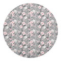 Monochrome Spring Floral Print Round Blanket