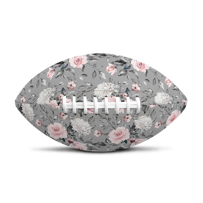 Monochrome Spring Floral Print Rugby Ball