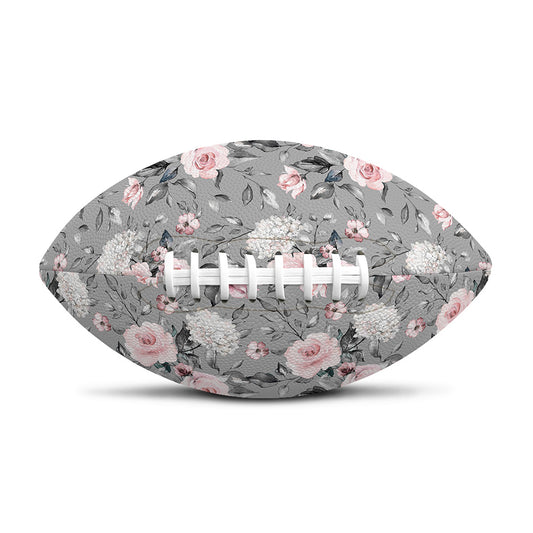 Monochrome Spring Floral Print Rugby Ball