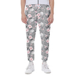 Monochrome Spring Floral Print Scuba Joggers