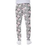 Monochrome Spring Floral Print Scuba Joggers