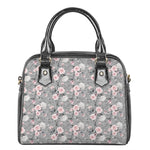 Monochrome Spring Floral Print Shoulder Handbag