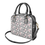 Monochrome Spring Floral Print Shoulder Handbag