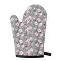 Monochrome Spring Floral Print Single Oven Mitt