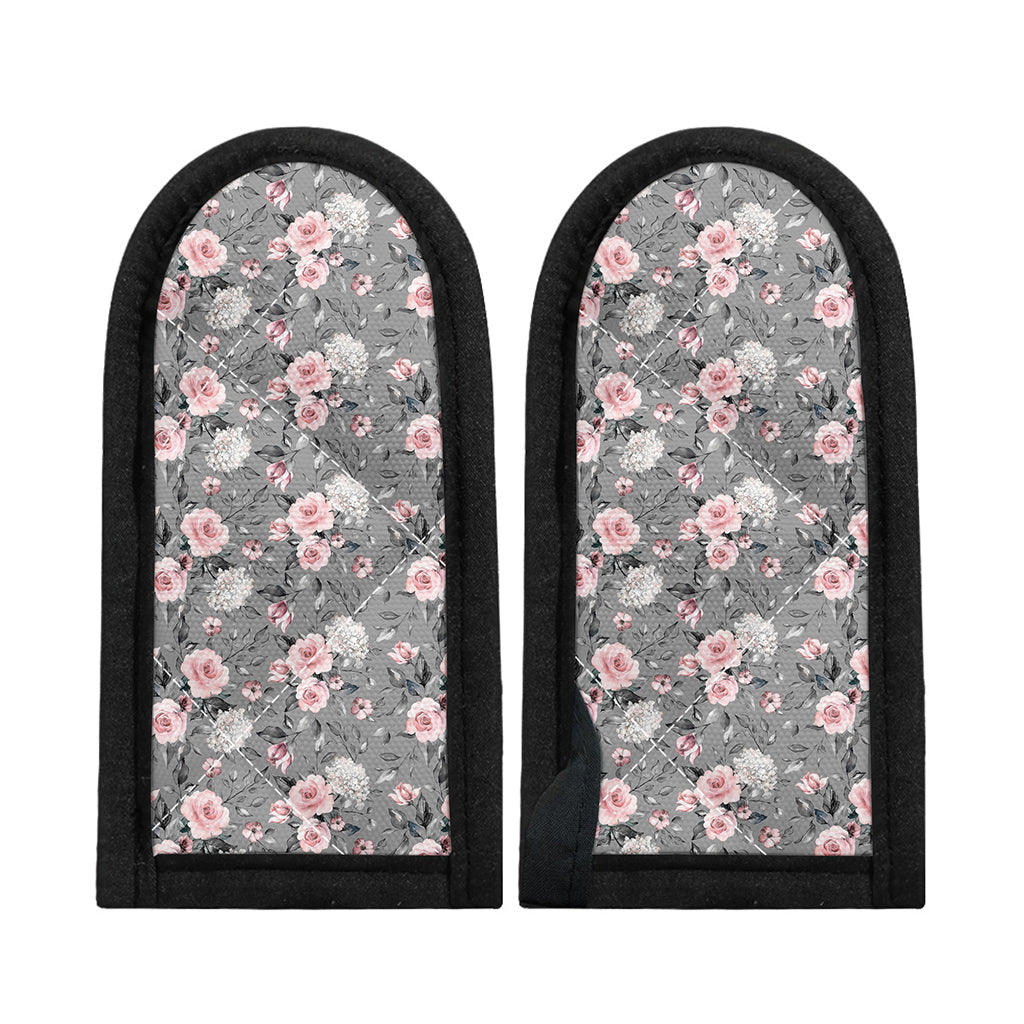 Monochrome Spring Floral Print Skillet Handle Cover