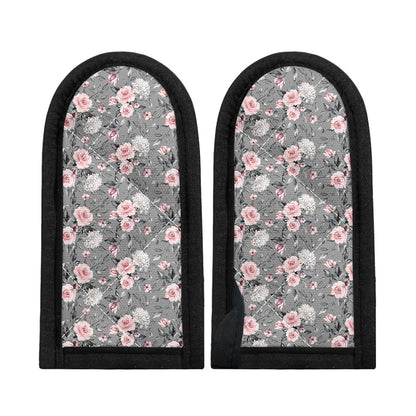 Monochrome Spring Floral Print Skillet Handle Cover