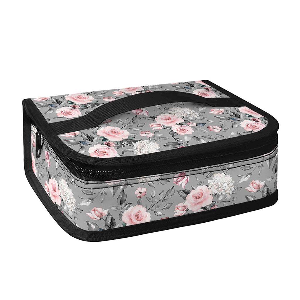 Monochrome Spring Floral Print Small Lunch Bag