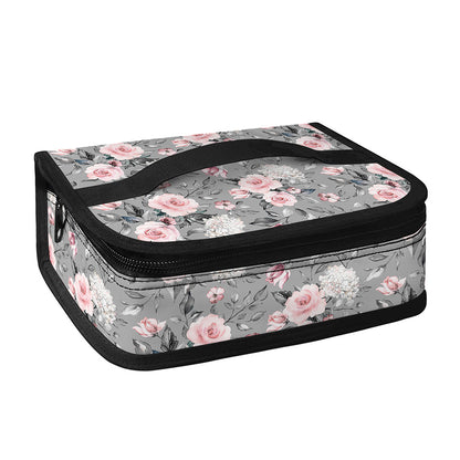 Monochrome Spring Floral Print Small Lunch Bag