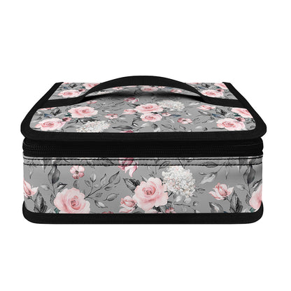 Monochrome Spring Floral Print Small Lunch Bag
