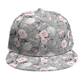 Monochrome Spring Floral Print Snapback Cap