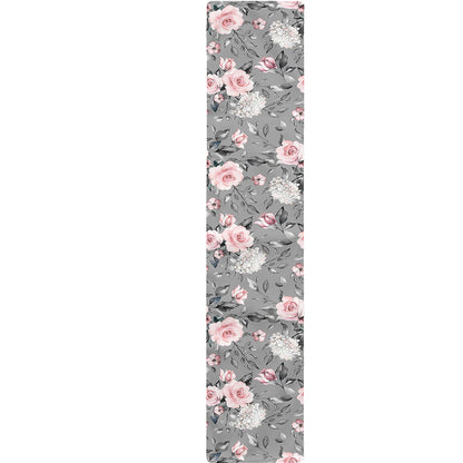 Monochrome Spring Floral Print Table Runner