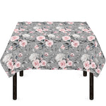 Monochrome Spring Floral Print Tablecloth