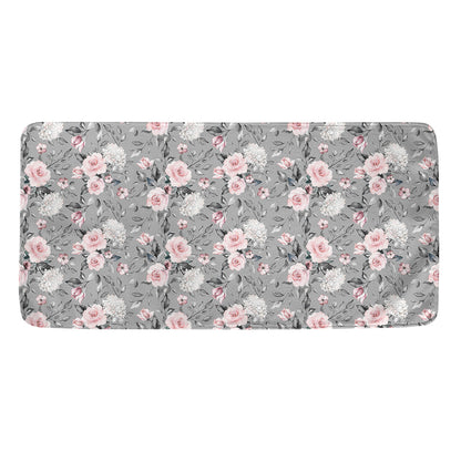 Monochrome Spring Floral Print Towel