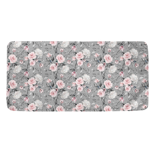 Monochrome Spring Floral Print Towel