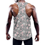 Monochrome Spring Floral Print Training Tank Top
