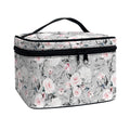 Monochrome Spring Floral Print Travel Makeup Bag