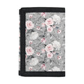 Monochrome Spring Floral Print Trifold Wallet